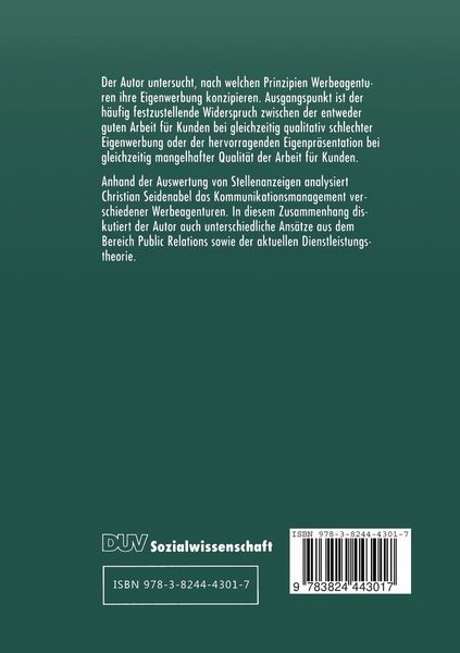 Produktbild: Das Kommunikationsmanagement von Werbeagenturen