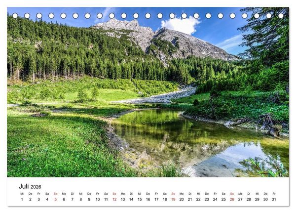 Produktbild: Herrliche Berglandschaften - Impressionen aus &Ouml;sterreich und Bayern (Tischkalender 2026 DIN A5 quer), CALVENDO Monatskalender