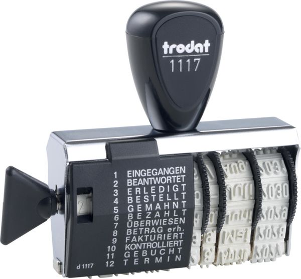 Produktbild: TRODAT&reg; Wort- und Datumstempel 1117, 4 mm deutsch