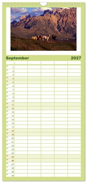 Produktbild: Familienplaner 2027 - S&Uuml;DTIROL - Land der Berge mit 5 Spalten (Wandkalender, 21 x 45 cm) CALVENDO