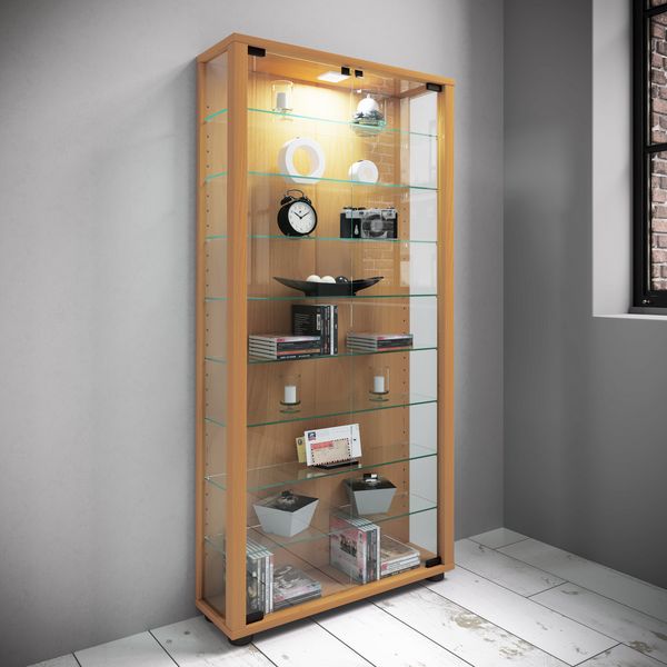 Produktbild: Holz Glas Stand Vitrine Sammelvitrine Lumo Maxi