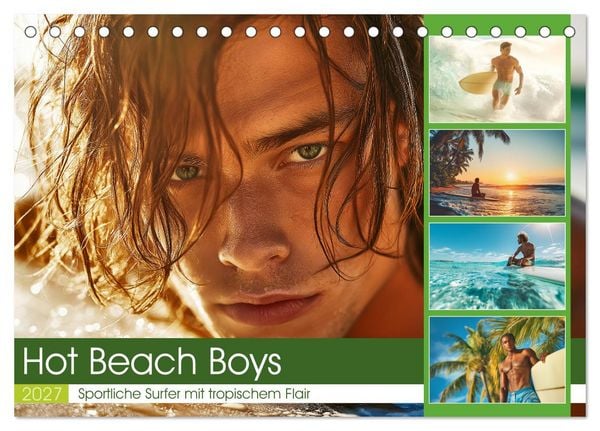 Produktbild: Hot Beach Boys (Tischkalender 2027 DIN A5 quer), CALVENDO Monatskalender