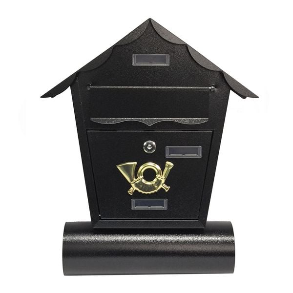 HTI-Living Briefkasten mit Zeitungsrolle Amin Schwarz Briefkasten mit Zeitungsrolle Amin Schwarz