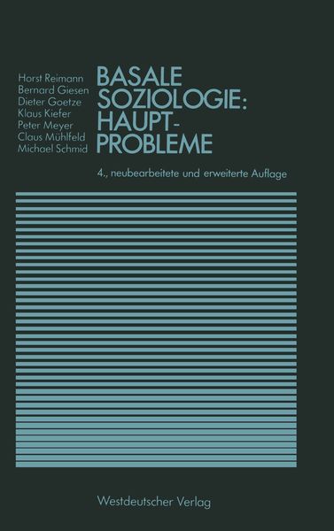 Produktbild: Basale Soziologie: Hauptprobleme