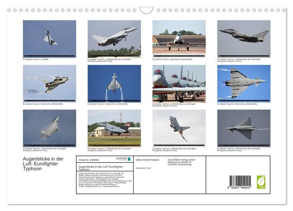 Produktbild: Augenblicke in der Luft: Eurofighter Typhoon (Wandkalender 2026 DIN A3 quer), CALVENDO Monatskalender
