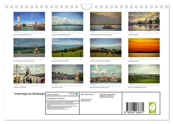 Produktbild: Unterwegs am Bodensee (Wandkalender 2026 DIN A4 quer), CALVENDO Monatskalender