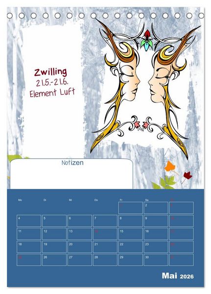Produktbild: Sternzeichen &bull; Geburtstagskalender / Planer (Tischkalender 2026 DIN A5 hoch), CALVENDO Monatskalender