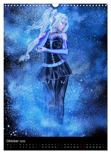 Produktbild: M&auml;dchen im Manga Style (Gothic Art) (Wandkalender 2026 DIN A3 hoch), CALVENDO Monatskalender