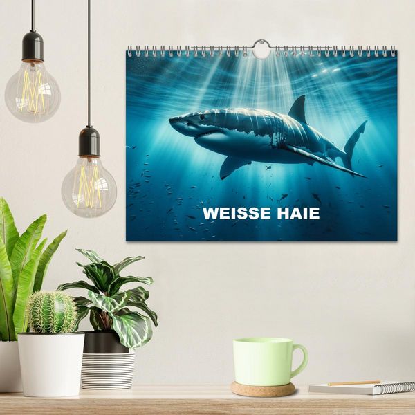 Produktbild: Wei&szlig;e Haie (Wandkalender 2026 DIN A4 quer), CALVENDO Monatskalender