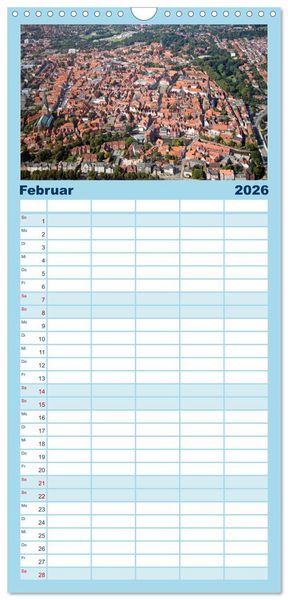 Produktbild: Familienplaner 2026 - Norddeutschland aus der Luft mit 5 Spalten (Wandkalender, 21 x 45 cm) CALVENDO