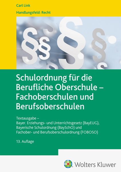 Produktbild: Schulordnung f&uuml;r die Berufliche Oberschule - Fachoberschulen und Berufsoberschulen