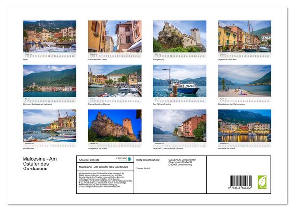 Produktbild: Malcesine - Am Ostufer des Gardasees (hochwertiger Premium Wandkalender 2026 DIN A2 quer), Kunstdruck in Hochglanz