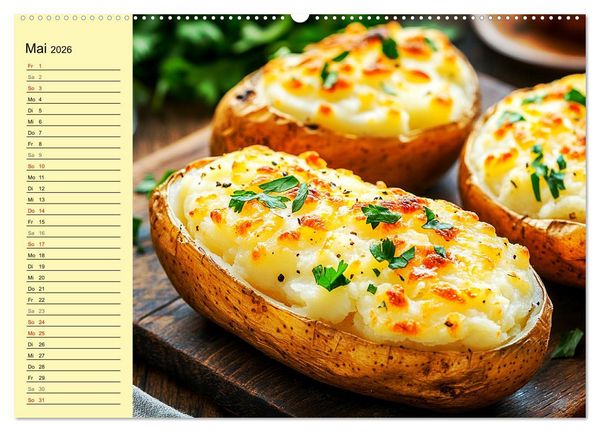 Produktbild: Herzhafte Kartoffeln. Leckeres aus der Super-Knolle (Wandkalender 2026 DIN A2 quer), CALVENDO Monatskalender