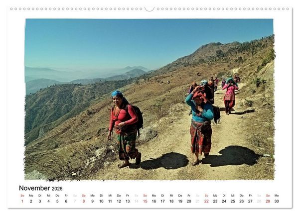 Produktbild: BEGEGNUNGEN IN NEPAL (Wandkalender 2026 DIN A2 quer), CALVENDO Monatskalender