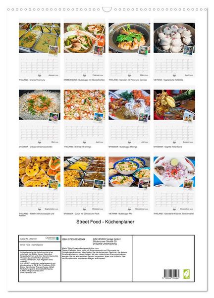 Produktbild: Street Food - K&uuml;chenplaner (Wandkalender 2026 DIN A2 hoch), CALVENDO Monatskalender