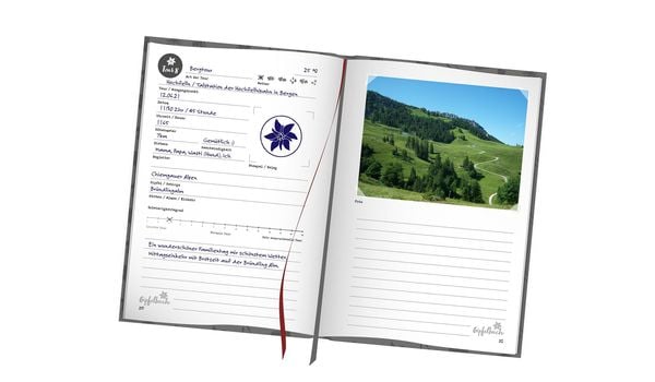 Gipfelbuch, Tourentagebuch, Wandertagebuch | A5 Notizbuch zum Wandern in den Ber