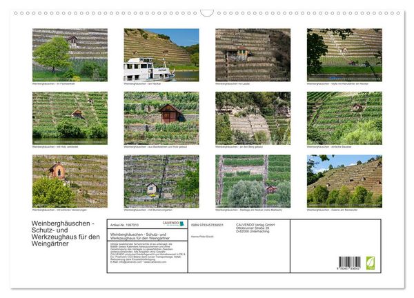 Produktbild: Weinbergh&auml;uschen - Schutz- und Werkzeughaus f&uuml;r den Weing&auml;rtner (Wandkalender 2026 DIN A2 quer), CALVENDO Monatskalender