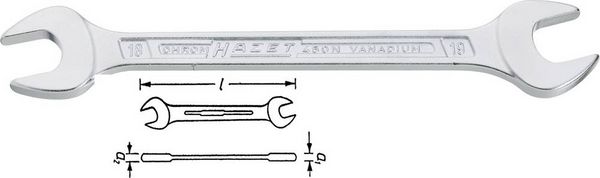 Produktbild: Doppelmaulschl&uuml;ssel 450N 12x13mm L.172,7mm verchr.HAZET