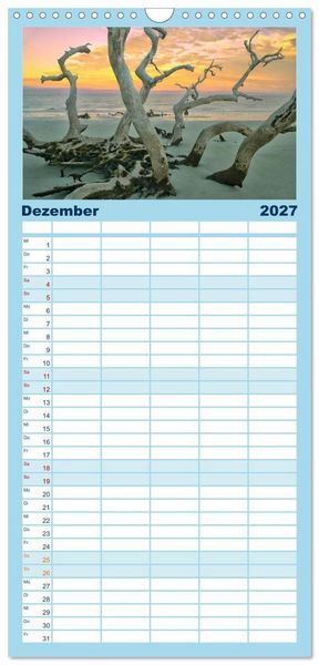 Produktbild: Familienplaner 2027 - Kraftplatz Wilde K&uuml;sten mit 5 Spalten (Wandkalender, 21 x 45 cm) CALVENDO