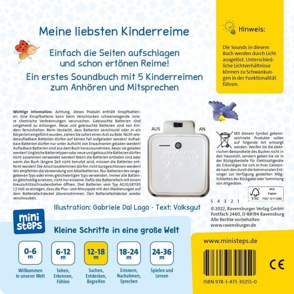 Produktbild: Ministeps: Ri-ra-rutsch! Erste Kinderreime zum Anh&ouml;ren