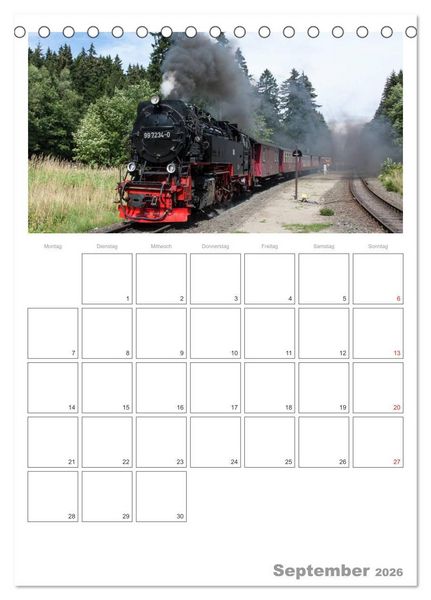 Produktbild: Mit Dampf durch den Harz (Tischkalender 2026 DIN A5 hoch), CALVENDO Monatskalender