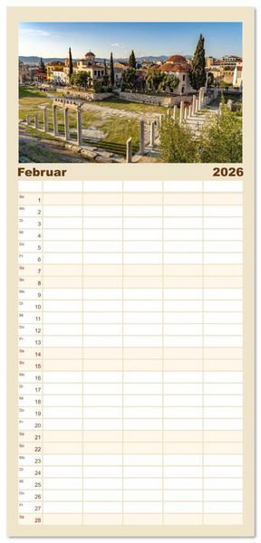 Produktbild: Familienplaner 2026 - Griechenland - Athen mit 5 Spalten (Wandkalender, 21 x 45 cm) CALVENDO