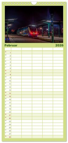 Produktbild: Familienplaner 2026 - D&auml;nische Eisenbahnen mit 5 Spalten (Wandkalender, 21 x 45 cm) CALVENDO