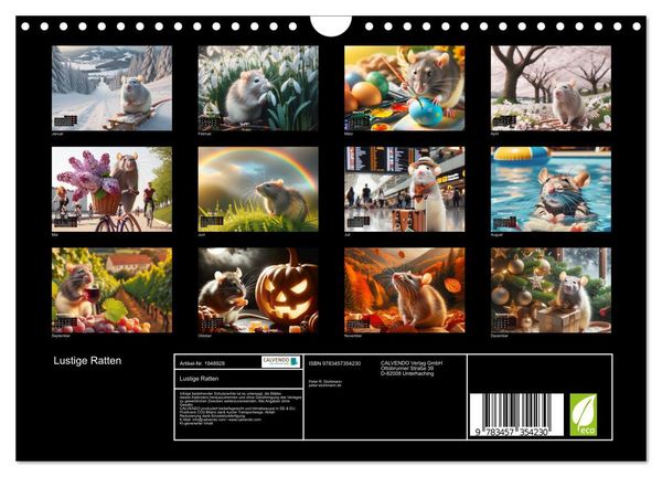 Produktbild: Lustige Ratten (Wandkalender 2026 DIN A4 quer), CALVENDO Monatskalender