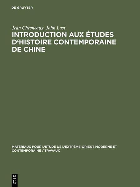 Produktbild: Introduction aux &eacute;tudes d'histoire contemporaine de Chine