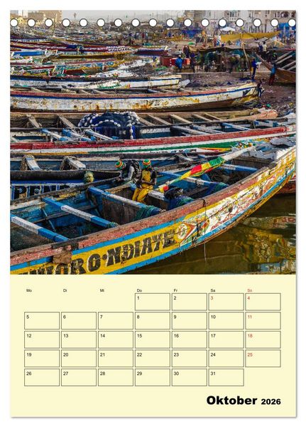 Produktbild: Lebendiges Westafrika - Mauretanien, Senegal, Guinea, Bissau (Tischkalender 2026 DIN A5 hoch), CALVENDO Monatskalender
