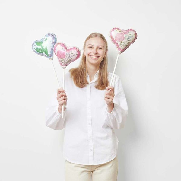 Produktbild: Mini Folienballon Set, Florale Herzen