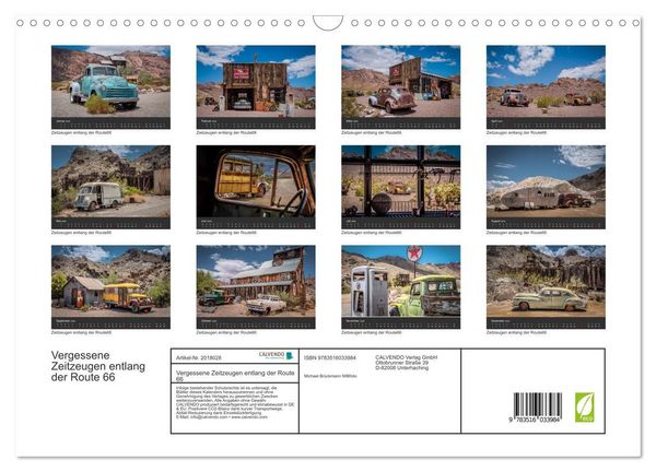 Produktbild: Vergessene Zeitzeugen entlang der Route 66 (Wandkalender 2026 DIN A3 quer), CALVENDO Monatskalender