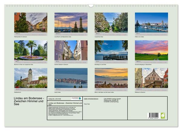 Produktbild: Lindau am Bodensee - Zwischen Himmel und See (Wandkalender 2027 DIN A2 quer), CALVENDO Monatskalender