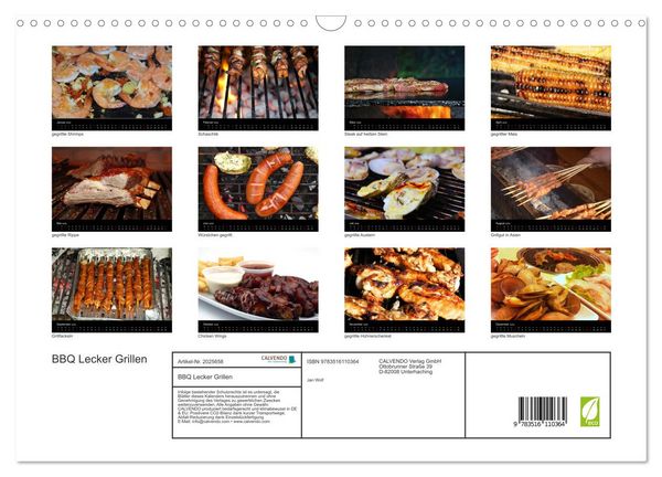 Produktbild: BBQ Lecker Grillen (Wandkalender 2026 DIN A3 quer), CALVENDO Monatskalender