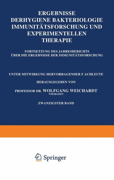 Produktbild: Ergebnisse der Hygiene Bakteriologie Immunit&auml;tsforschung und Experimentellen Therapie