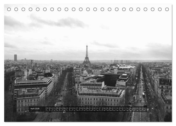 Produktbild: Paris - in schwarz und weiss (Tischkalender 2026 DIN A5 quer), CALVENDO Monatskalender