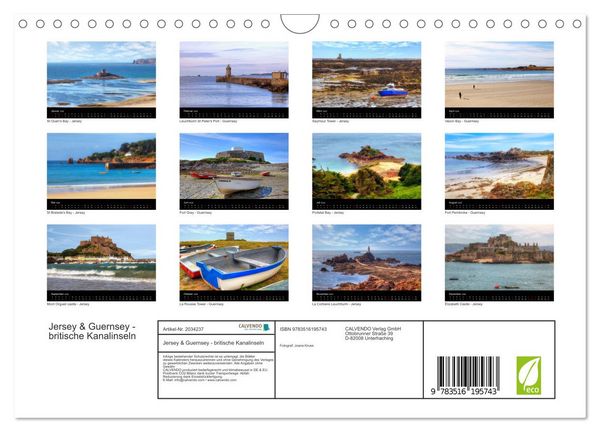 Produktbild: Jersey & Guernsey - britische Kanalinseln (Wandkalender 2026 DIN A4 quer), CALVENDO Monatskalender