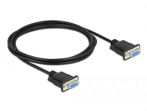 Produktbild: Delock Seriell Anschlusskabel [1x RS232-Buchse - 1x RS232-Buchse] 2m Schwarz