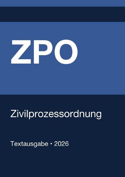 Produktbild: ZPO - Zivilprozessordnung (Deutschland) 2026