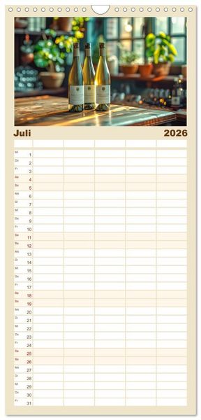 Produktbild: Familienplaner 2026 - Der Weingenie&szlig;er mit 5 Spalten (Wandkalender, 21 x 45 cm) CALVENDO