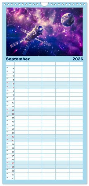 Produktbild: Familienplaner 2026 - Sternenreisen - Ein kosmischer Kalender mit 5 Spalten (Wandkalender, 21 x 45 cm) CALVENDO
