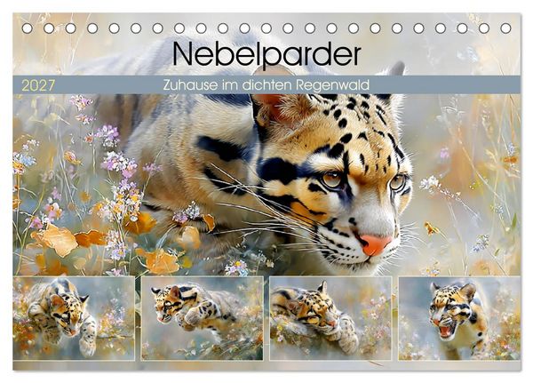 Produktbild: Nebelparder. Zuhause im dichten Regenwald (Tischkalender 2027 DIN A5 quer), CALVENDO Monatskalender