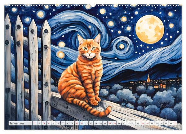 Produktbild: Katzenzauber - Katzenkalender mit stimmungsvollen Bildern (hochwertiger Premium Wandkalender 2026 DIN A2 quer), Kunstdruck in Hochglanz