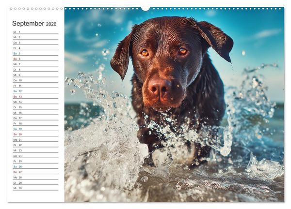 Produktbild: Hundegl&uuml;ck (hochwertiger Premium Wandkalender 2026 DIN A2 quer), Kunstdruck in Hochglanz