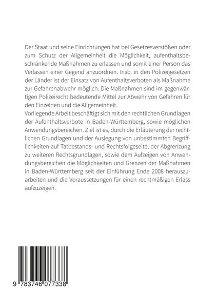 Produktbild: Aufenthaltsverbote als Mittel zur Gefahrenabwehr