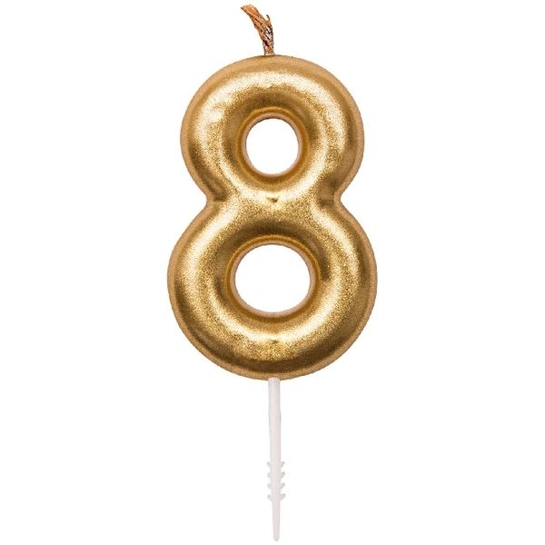 Produktbild: Zahlenkerze 8, Gold