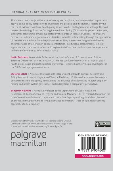 Produktbild: Evidence Use in Health Policy Making