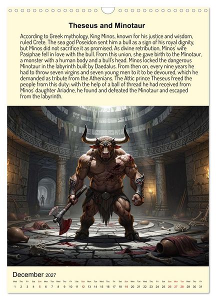 Produktbild: Legends of the Greek Mythology (Wall Calendar 2027 DIN A3 portrait), CALVENDO 12 Month Wall Calendar
