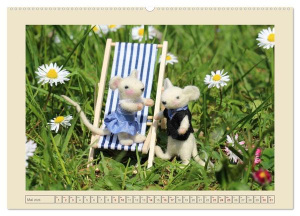 Produktbild: Bei Familie Maus zuhaus (hochwertiger Premium Wandkalender 2026 DIN A2 quer), Kunstdruck in Hochglanz