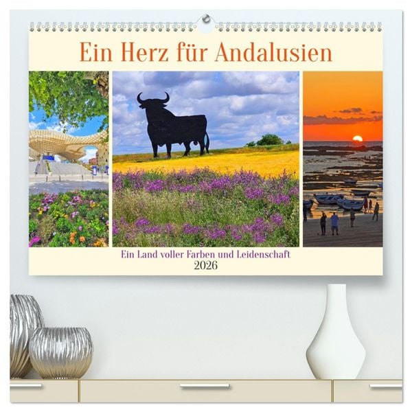 Produktbild: Ein Herz f&uuml;r Andalusien (hochwertiger Premium Wandkalender 2026 DIN A2 quer), Kunstdruck in Hochglanz